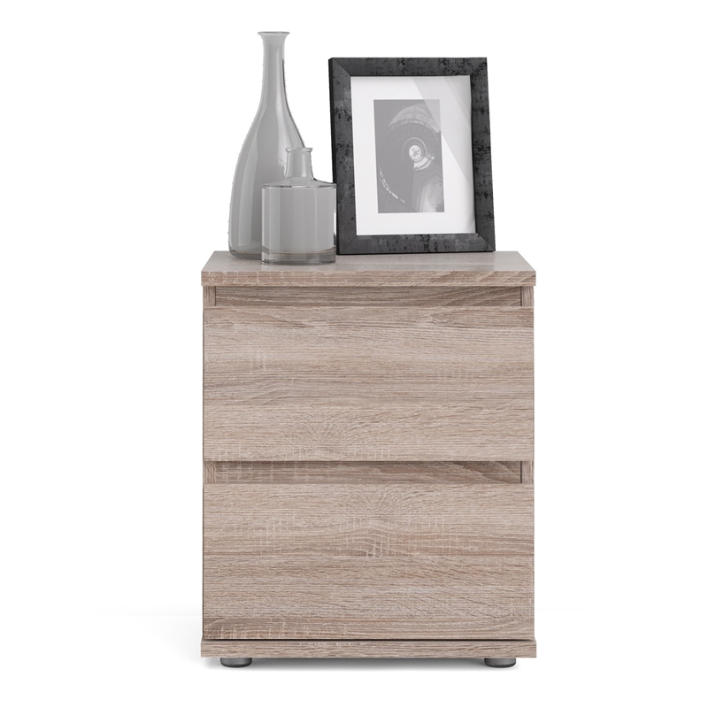 Homesphere Furniture Modern Wood 2 Drawer Nightstand in Truffle