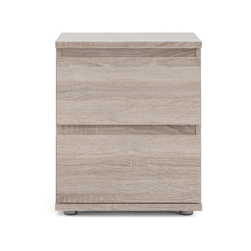 Homesphere Furniture Modern Wood 2 Drawer Nightstand in Truffle