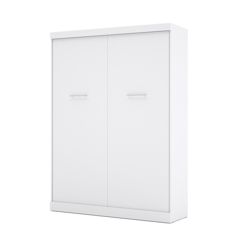 Homesphere Furniture 65W Transitional Engineered Wood Queen Wall Bed in White