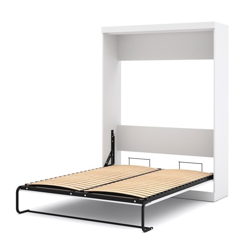 Homesphere Furniture 65W Transitional Engineered Wood Queen Wall Bed in White