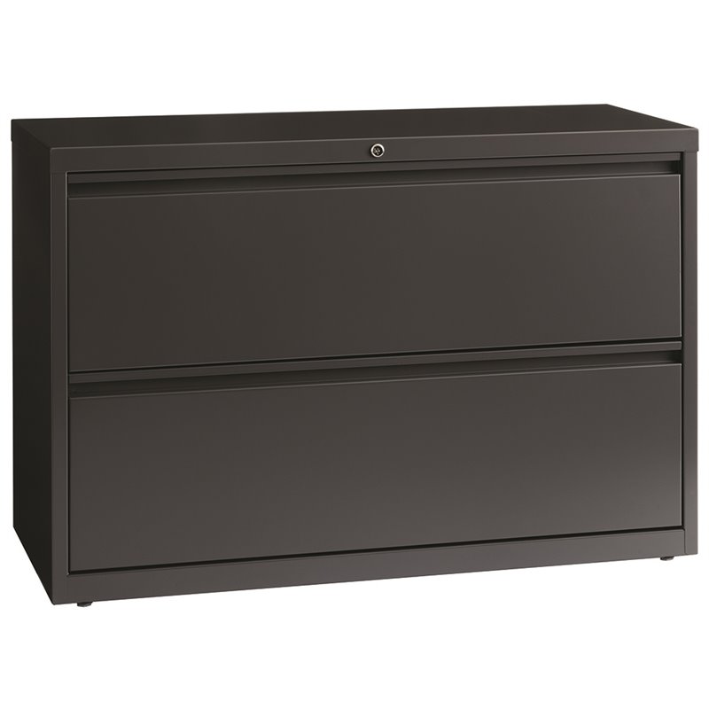 Homesphere Furniture 42-in Wide Metal 2 Drawer Lateral File Cabinet in Charcoal