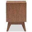 Homesphere Furniture 2 Drawer Nightstand in White and Walnut