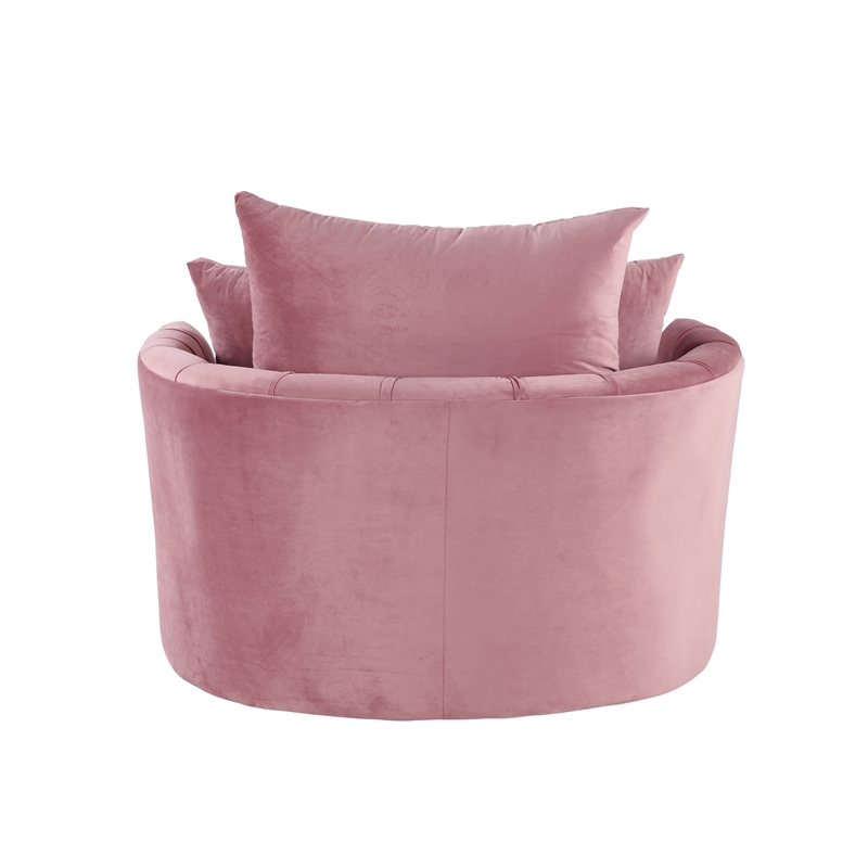 Homesphere Furniture Accent Chair with Swivel in Pink Velvet