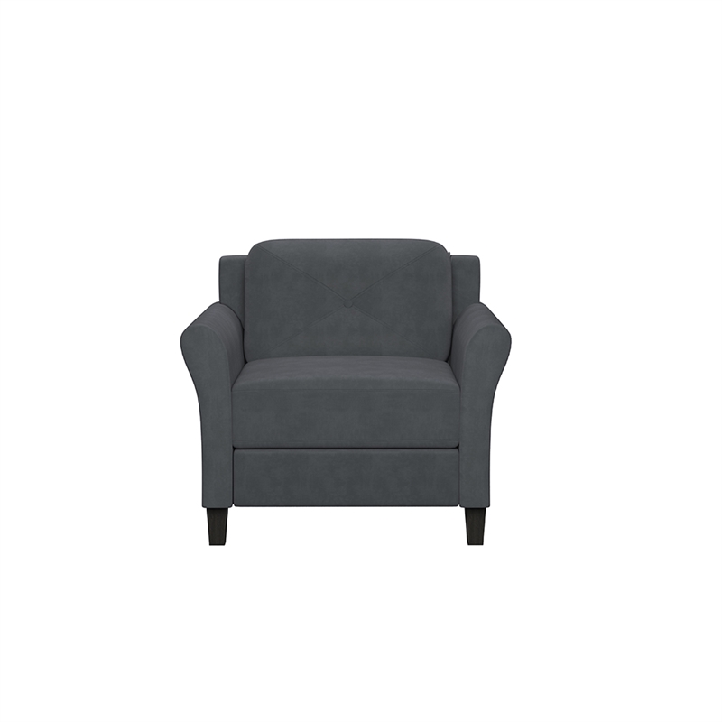 Homesphere Furniture Chair in Dark Gray Microfiber Upholstery