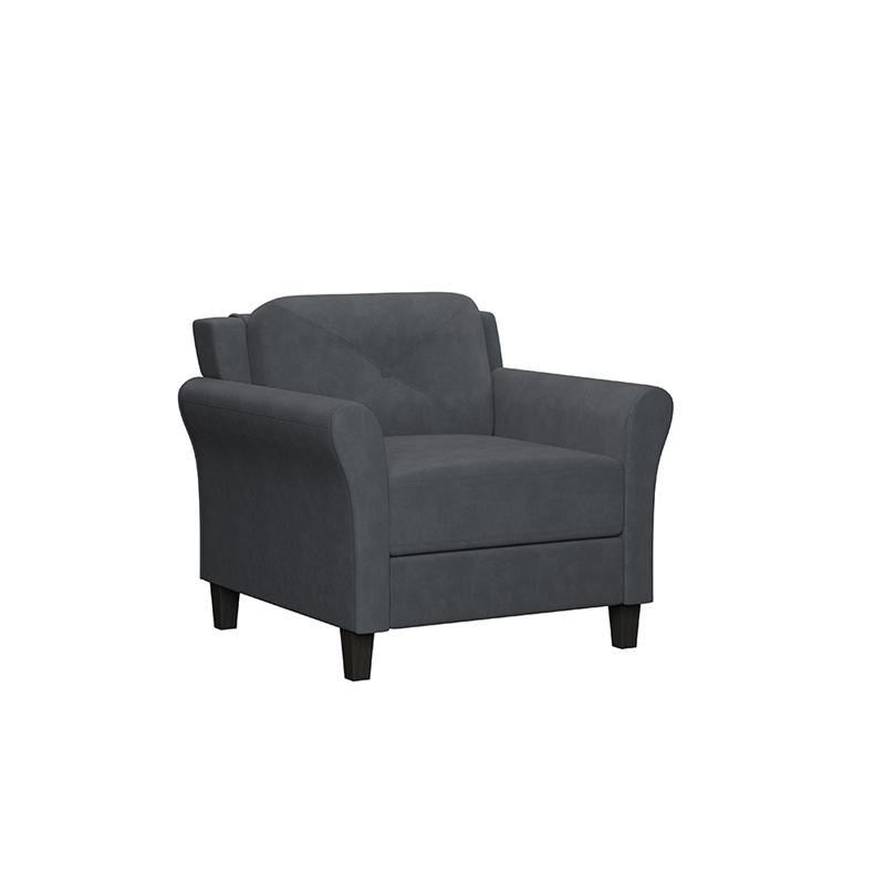 Homesphere Furniture Chair in Dark Gray Microfiber Upholstery