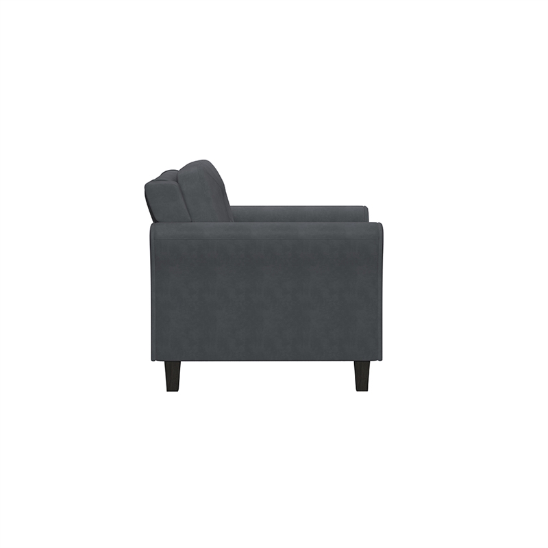 Homesphere Furniture Chair in Dark Gray Microfiber Upholstery