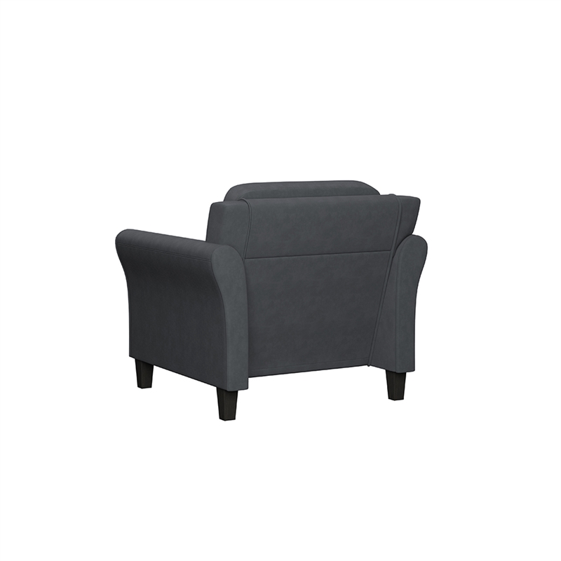 Homesphere Furniture Chair in Dark Gray Microfiber Upholstery