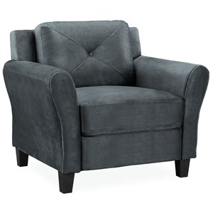 Homesphere Furniture Chair in Dark Gray Microfiber Upholstery