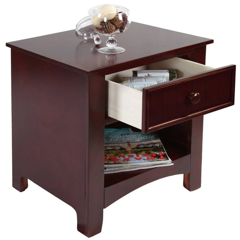 Homesphere Furniture Solid Wood 1-Drawer Nightstand in Cherry