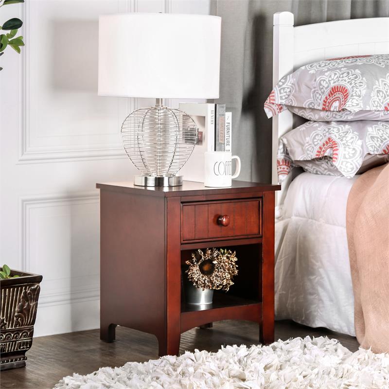 Homesphere Furniture Solid Wood 1-Drawer Nightstand in Cherry