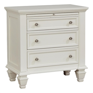 Homesphere Furniture Coastal 3-Drawer Wood Nightstand in White
