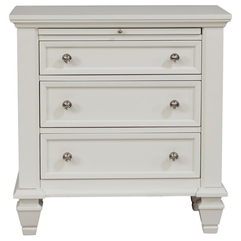Homesphere Furniture Coastal 3-Drawer Wood Nightstand in White