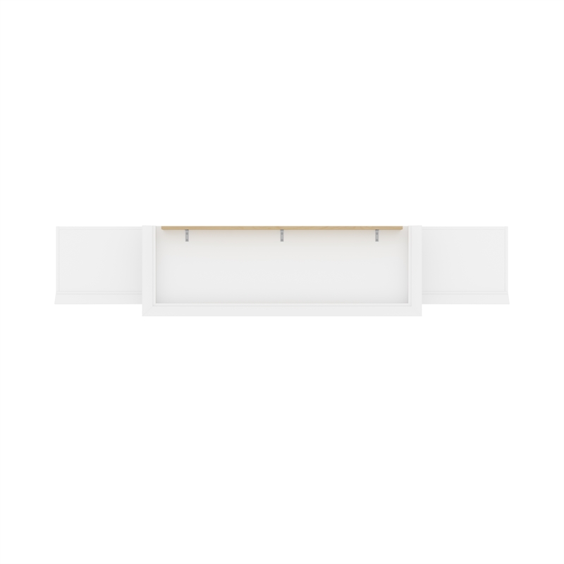 Homesphere Furniture Wood Queen Murphy Bed and 2 Organizers with Drawers - White