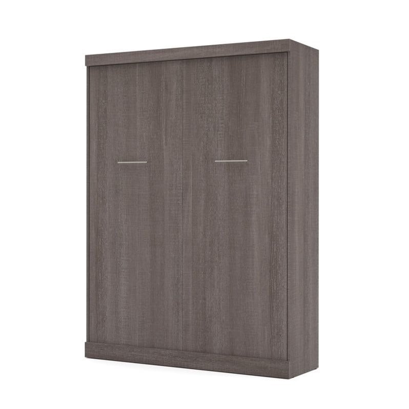 Homesphere Furniture 65W Transitional Engineered Wood Queen Wall Bed - Bark Gray