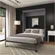 Homesphere Furniture 65W Transitional Engineered Wood Queen Wall Bed - Bark Gray
