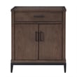 Homesphere Furniture Wood Nightstand Table w/ AC/USB - Coffee Bean/Black