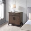Homesphere Furniture Wood Nightstand Table w/ AC/USB - Coffee Bean/Black