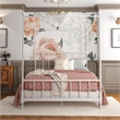 Homesphere Furniture Metal Canopy Bed in Full Size Frame in White