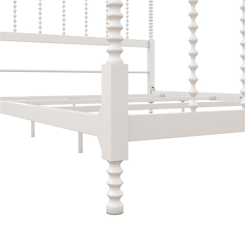 Homesphere Furniture Metal Canopy Bed in Full Size Frame in White