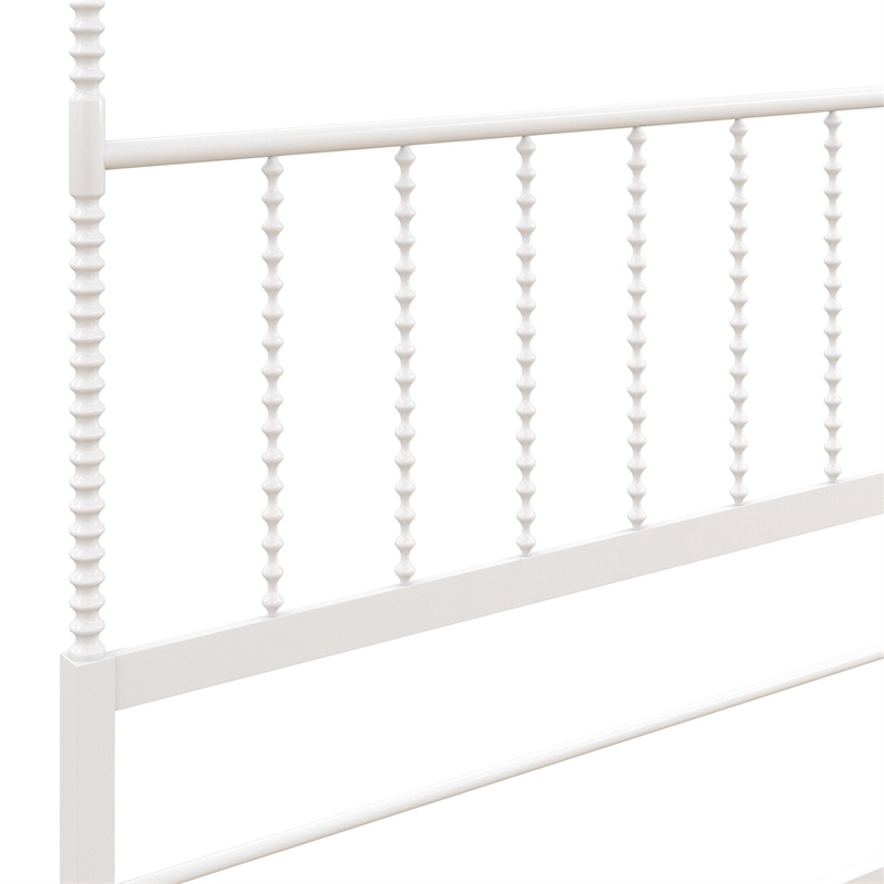 Homesphere Furniture Metal Canopy Bed in Full Size Frame in White