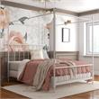 Homesphere Furniture Metal Canopy Bed in Full Size Frame in White