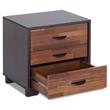 Homesphere Furniture Wood Nightstand with 3 Storage Drawers - Walnut & Espresso