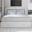 Homesphere Furniture Queen Wood Murphy Bed Chest with Built-In Charger - White