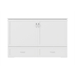 Homesphere Furniture Queen Wood Murphy Bed Chest with Built-In Charger - White