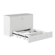 Homesphere Furniture Queen Wood Murphy Bed Chest with Built-In Charger - White