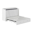 Homesphere Furniture Queen Wood Murphy Bed Chest with Built-In Charger - White