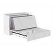 Homesphere Furniture Queen Wood Murphy Bed Chest with Built-In Charger - White
