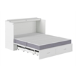 Homesphere Furniture Queen Wood Murphy Bed Chest with Built-In Charger - White
