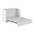 Homesphere Furniture Queen Wood Murphy Bed Chest with Built-In Charger - White
