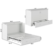 Homesphere Furniture Queen Wood Murphy Bed Chest with Built-In Charger - White