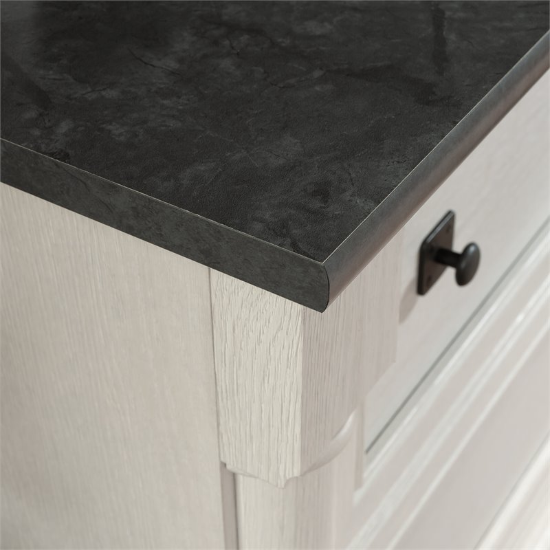 Homesphere Furniture Wood Filing Cabinet - Glacier Oak/Rosso Slate Accent