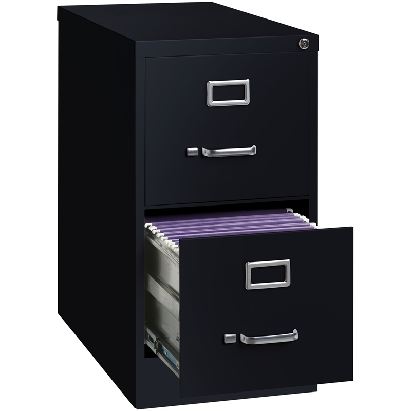 Homesphere Furniture Metal 2 Drawer Letter Width Vertical File Cabinet Black