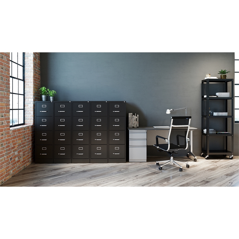 Homesphere Furniture Metal 4 Drawer Letter Width Vertical File Cabinet Black