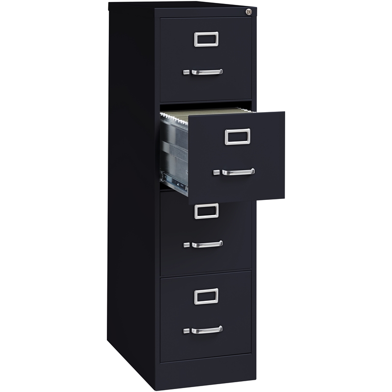 Homesphere Furniture Metal 4 Drawer Letter Width Vertical File Cabinet Black