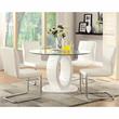Homesphere Furniture Round Tempered Glass Top Dining Table in White