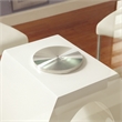 Homesphere Furniture Round Tempered Glass Top Dining Table in White