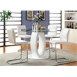 Homesphere Furniture Round Tempered Glass Top Dining Table in White