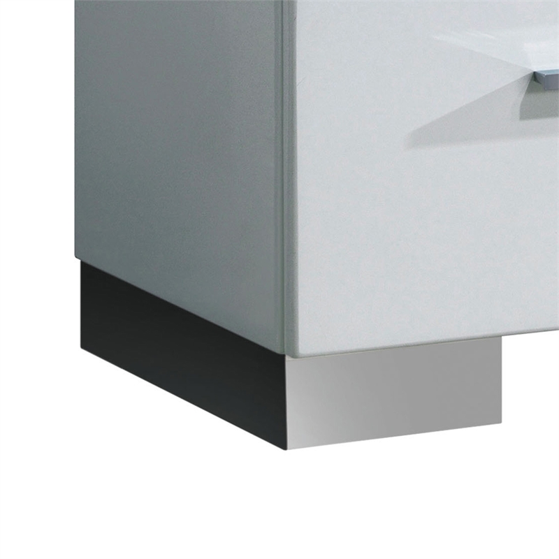 Homesphere Furniture Solid Wood 2-Drawer Nightstand in Glossy White