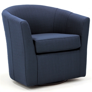 Homesphere Furniture 19&quotH Fabric Swivel Club Chair in Midnight Blue