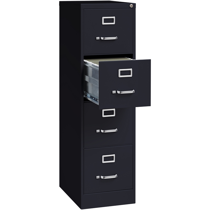 Homesphere Furniture Metal 4 Drawer Letter Width Vertical File Cabinet Black