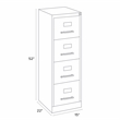 Homesphere Furniture Metal 4 Drawer Letter Width Vertical File Cabinet Black