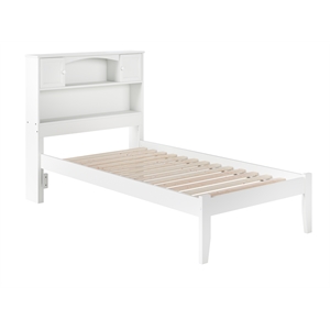 Homesphere Furniture Twin XL Wood Platform Bed with USB Charging Station - White