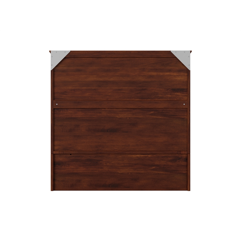 Homesphere Furniture Twin XL Murphy Bed Chest with Mattress in Walnut