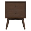 Homesphere Furniture Walnut Nightstand Bed Side Tables with 2 Drawers