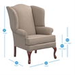 Homesphere Furniture Beige Fabric Traditional Wing Back Accent Chair