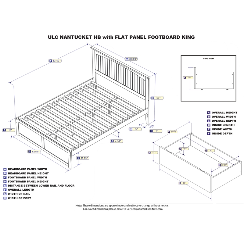 Homesphere Furniture King Solid Wood Bed with Storage Drawers in White